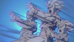 Dragon Ball Z figuras de Goku, Gohan e Goten com Kamehameha