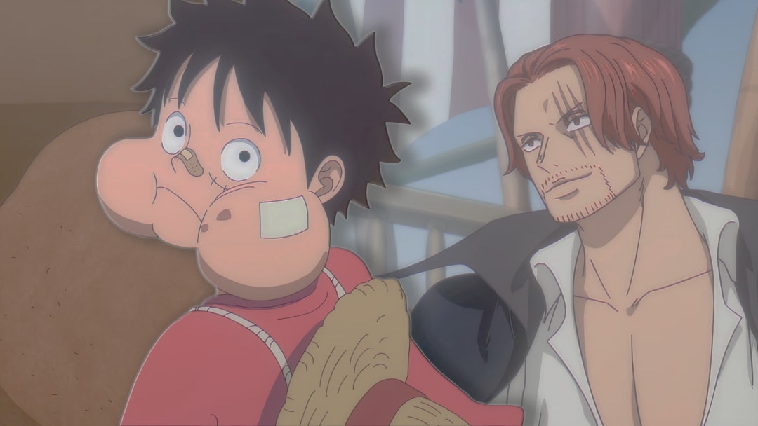 One Piece Elbaph Arc com Luffy e Shanks