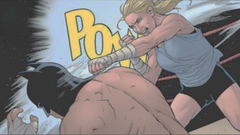 Canário Negro e Batman em combate