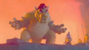 Super Mario Galaxy Movie com foco no personagem Bowser