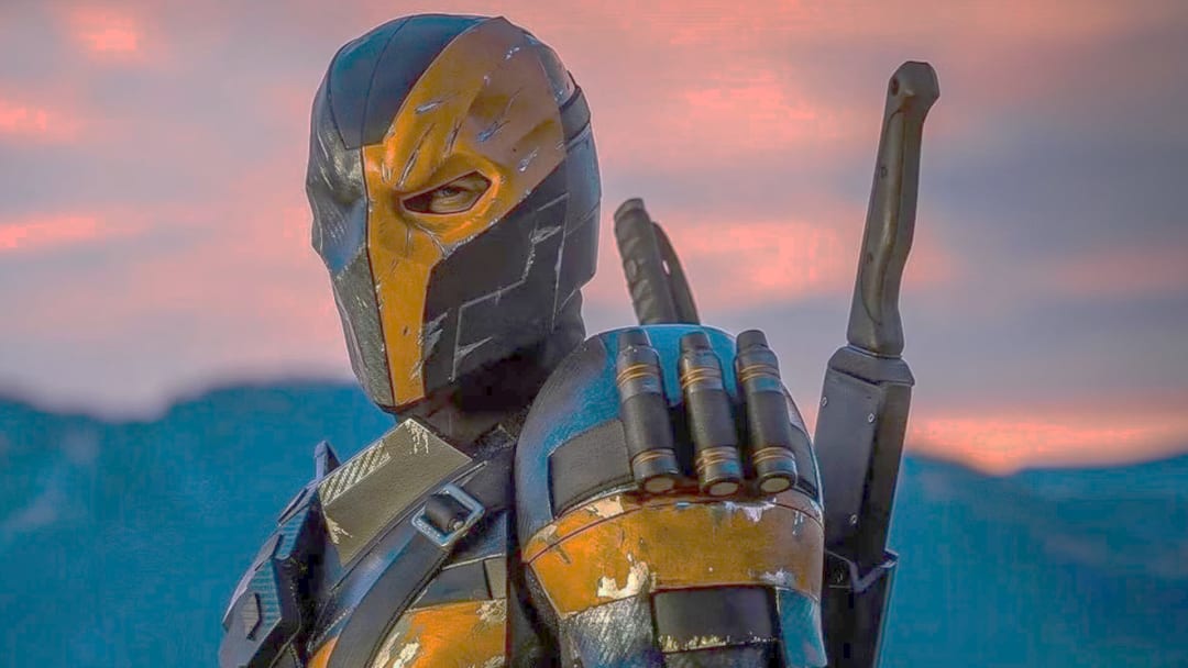 Capa de Absolute Batman 19 com foco em Deathstroke