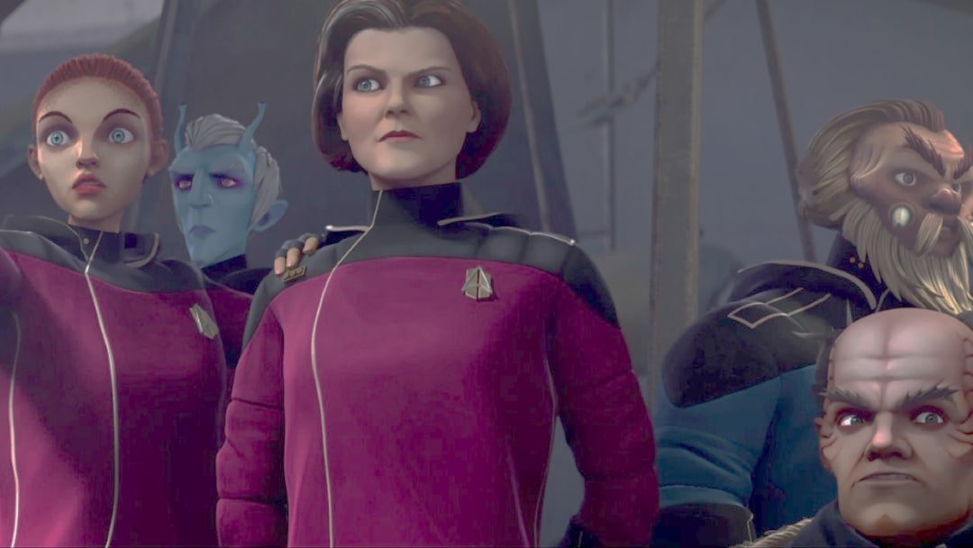 Cena de Star Trek Prodigy com Janeway