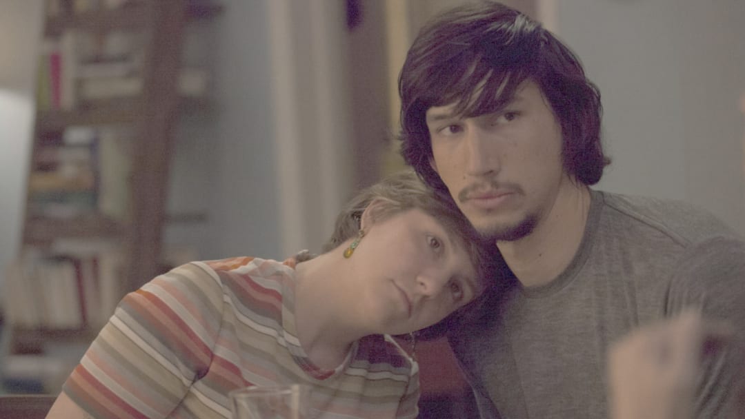Lena Dunham e Adam Driver durante as filmagens de Girls