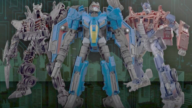 Transformers novos brinquedos com Optimus Prime e Bumblebee