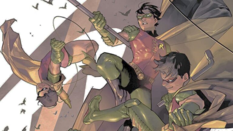 Batman e Robin enfrentando vilão icônico da DC