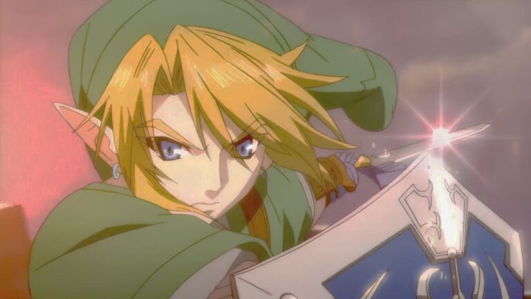The Legend of Zelda anime com Link e personagens icônicos