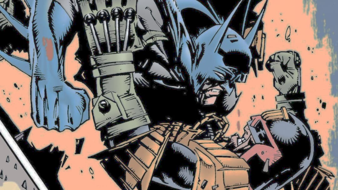 Crossover entre Batman e Judge Dredd, personagens icônicos dos quadrinhos.