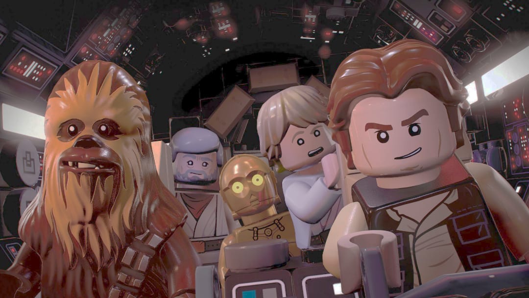 Jogos LEGO Star Wars com personagens icônicos da franquia.