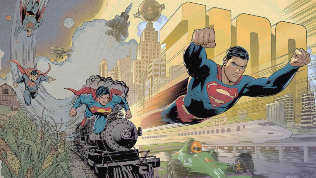 Superman 1100 e Action Comics na celebração de 1100 edições.