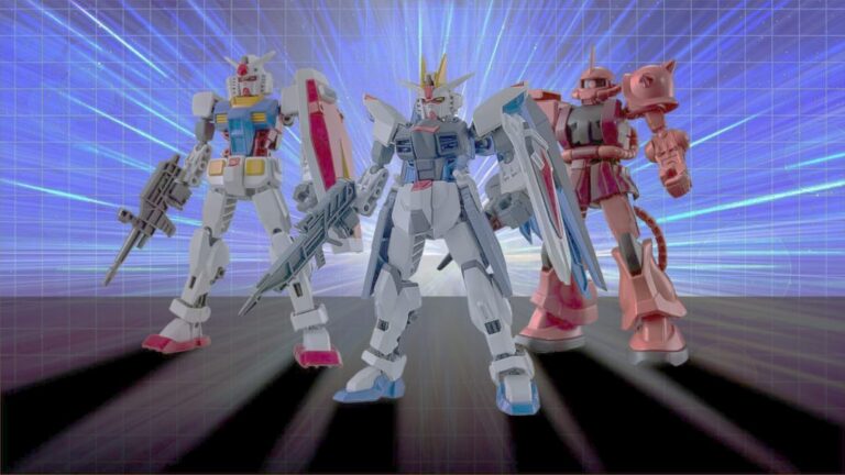 Gundam Miximize com figuras personalizáveis para fãs de Gundam.
