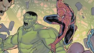 Crossover entre Spider-Man e Hulk com elementos sobrenaturais