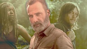 The Walking Dead videogame Streets of Survival com Rick e Daryl enfrentando zumbis.