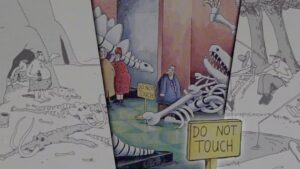 quadrinhos com esqueletos de The Far Side