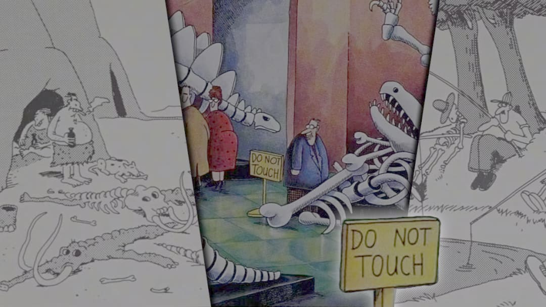 quadrinhos com esqueletos de The Far Side