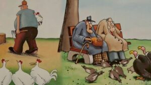 quadrinhos far side interações estranhas entre humanos e animais