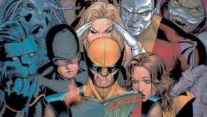 times dos X-Men em várias eras da Marvel