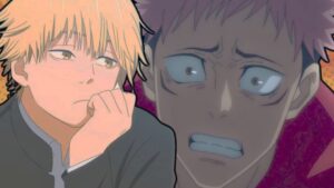 Chainsaw Man Jujutsu Kaisen duelo entre Denji e Yuji