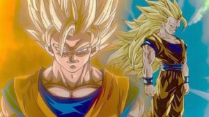 Goku Dragon Ball em sua transformação Super Saiyan