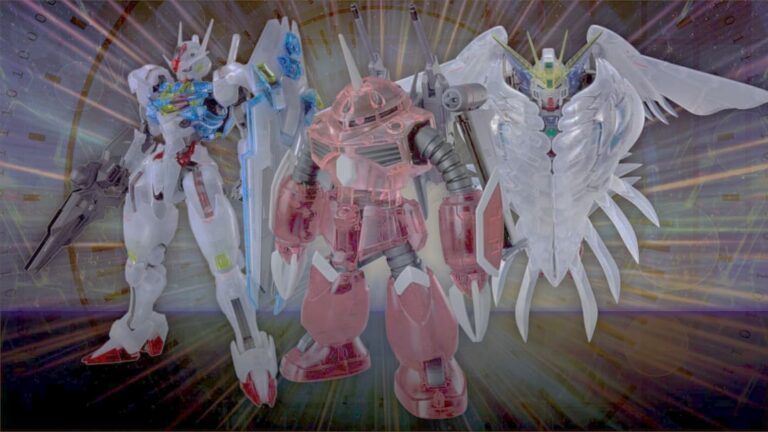 Gundam Base exclusivas com redesigns de Gunpla transparentes