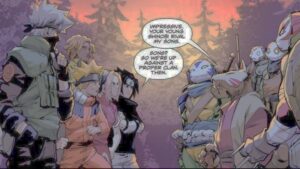 Teenage Mutant Ninja Turtles manga com crossover Naruto