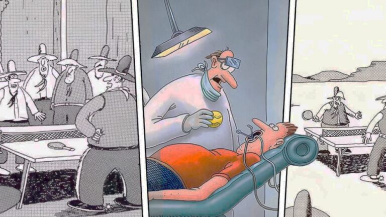 quadrinhos sobre tênis e humor