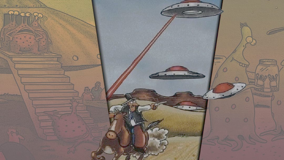 quadrinhos The Far Side com alienígenas